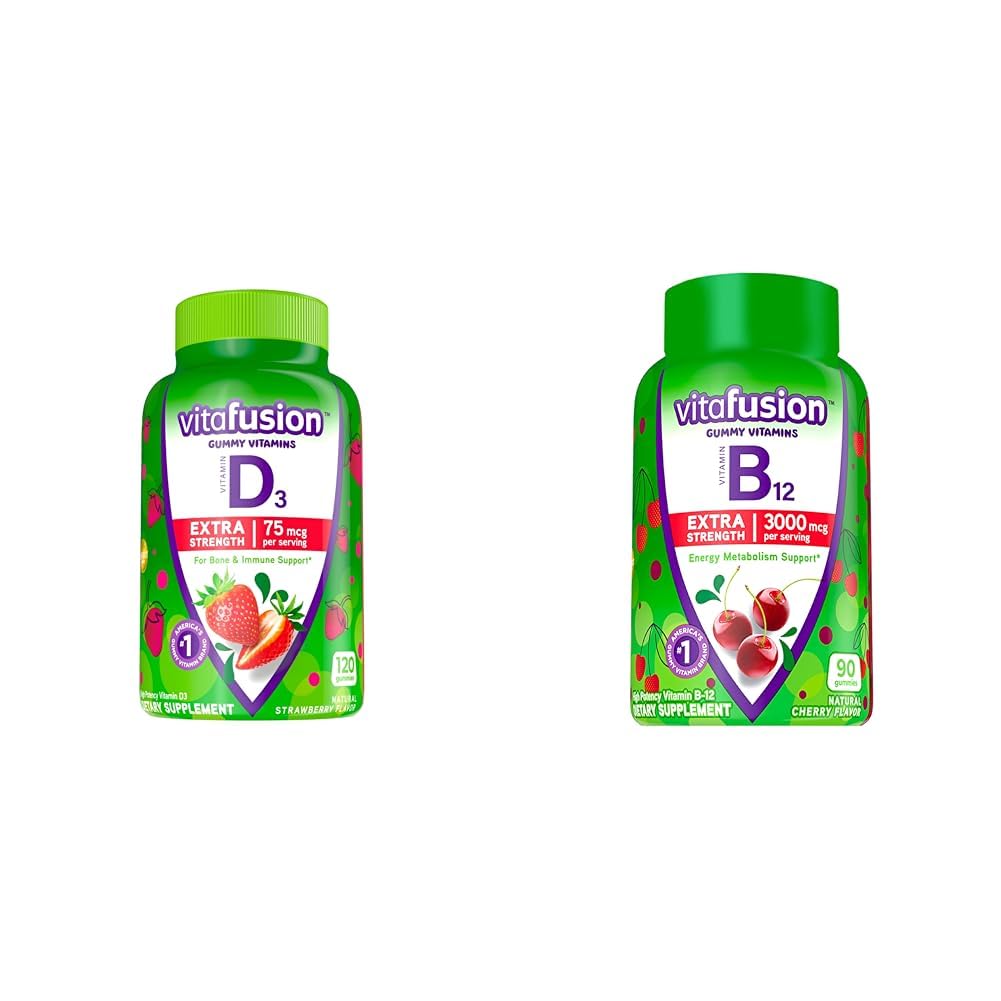 Vitafusion Vitamin D3 & Vitamin B12 Gummies, Extra Strength, 120 Count