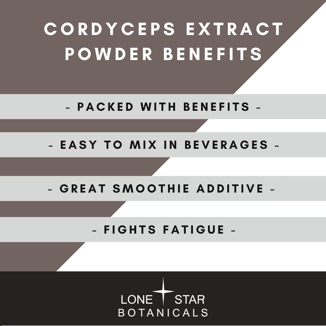 Lone Star Botanicals Organic Cordyceps Mushroom Extract Superfood Powder 3.52 oz