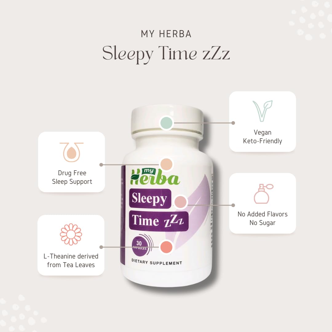 MyHerba Non-Habit Forming Melatonin & Magnesium Sleep Aid Capsule, 30 Capsules