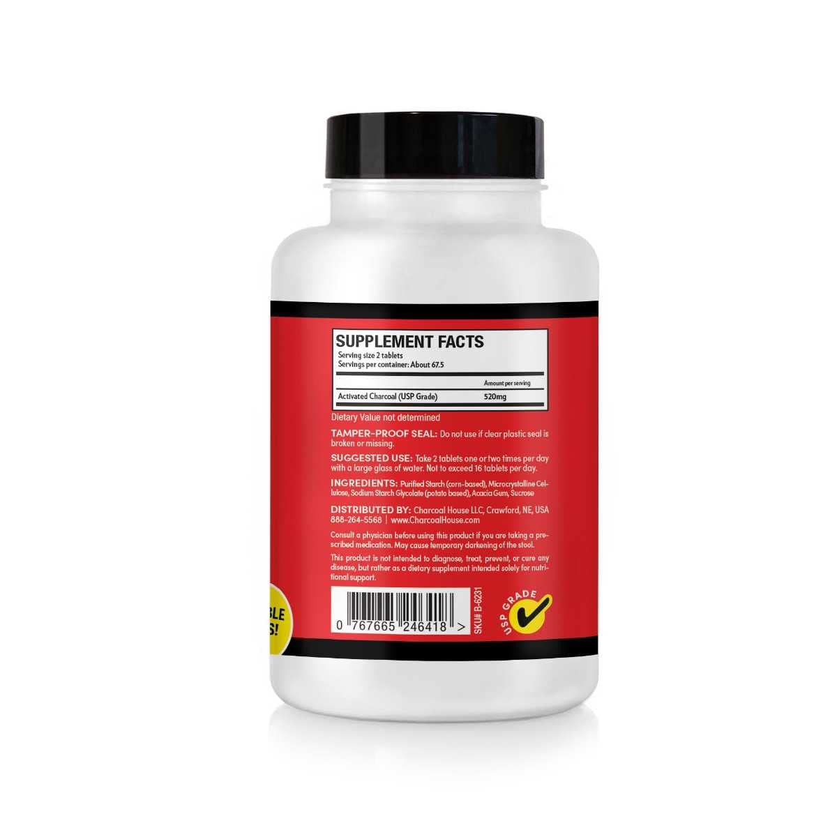 Charcoal House Chewable Activated Charcoal Tablets for Kids, 135 ct