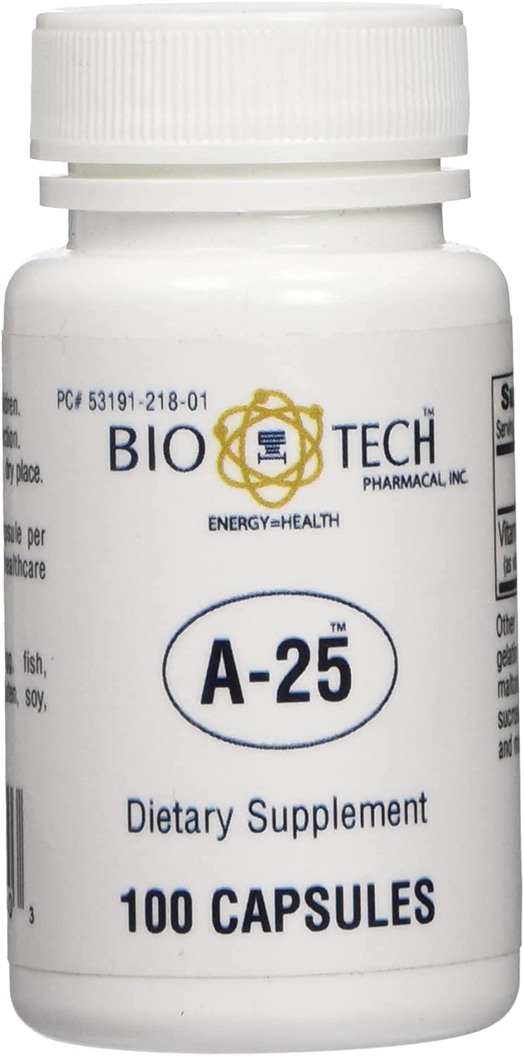 Bio-Tech Pharmacal A-25 Vitamin A Palmitate Dietary Supplement, 1 Capsule