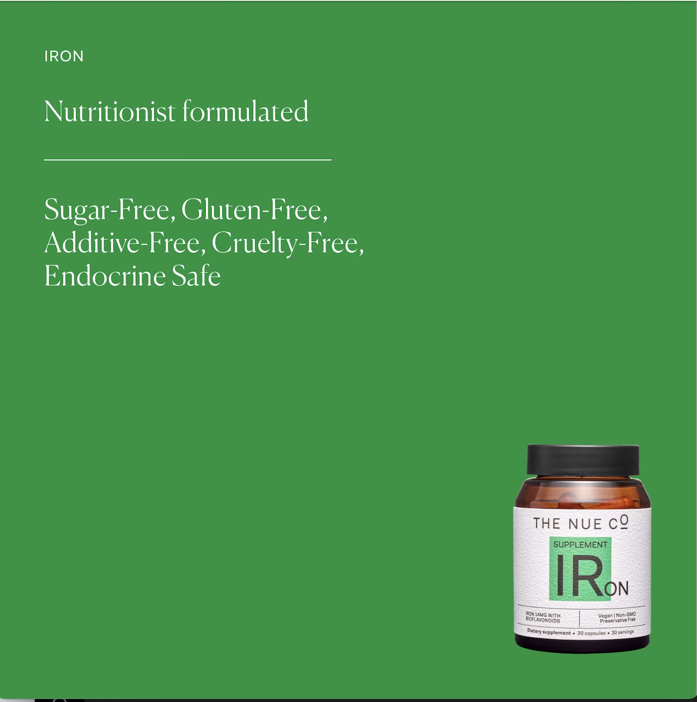 The Nue Co Iron Supplement Capsules, 30 Capsules