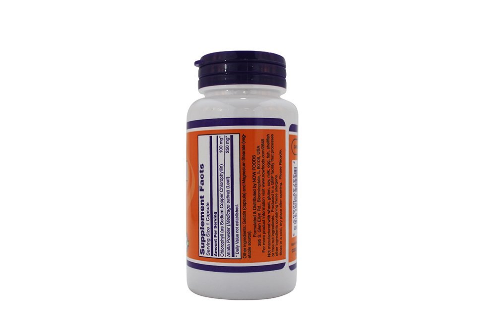 NOW Foods Chlorophyll 100 mg Capsules, 90 Count