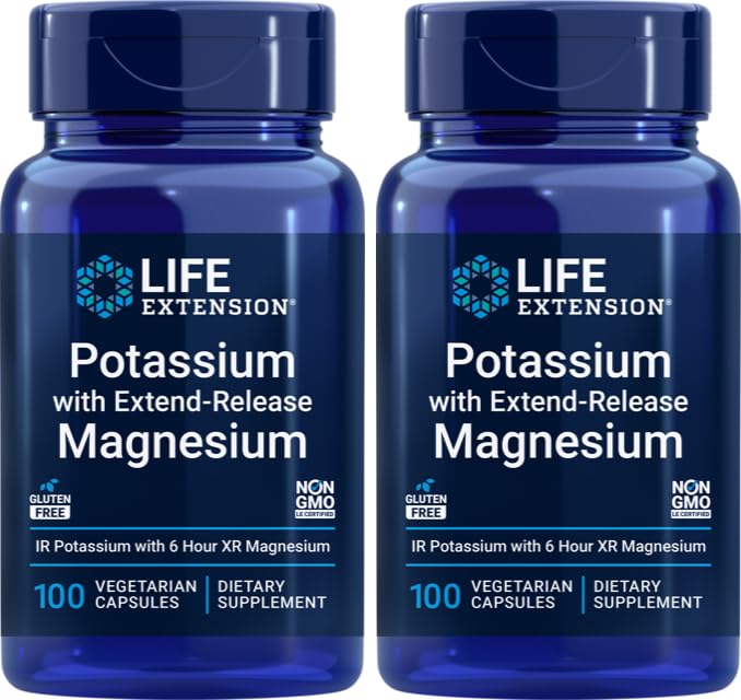 Life Extension 99mg Potassium with Extend-Release Magnesium 250mg, 200 Capsules