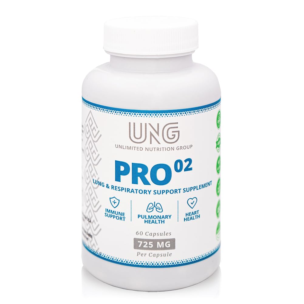 UNLIMITED NUTRITION GROUP UNG Pro-O2 Lung & Respiratory Support Supplement 725 MG 60 Capsules