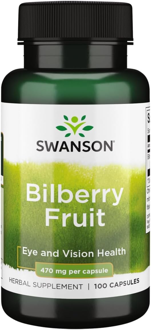 Swanson Bilberry Fruit 470 Milligrams Capsules 100