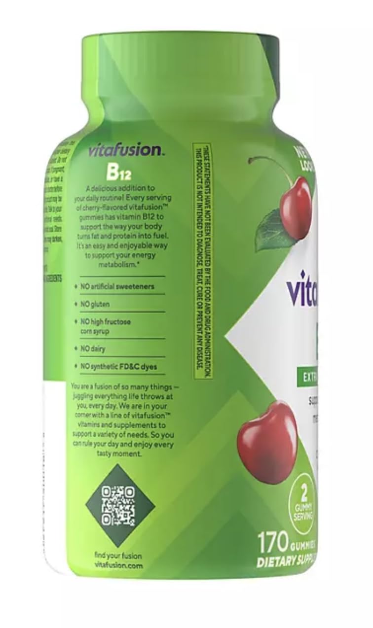 Generic Vitamin B12 Extra Strength Gummy Vitamins for Energy Metabolism Support, 3000 mcg Vitamin B12, 170 Count
