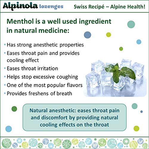 Alpinola Lozenges, Menthol, 20 Herbs and Vitamin C, Sugar Free Stevia, 17 Count