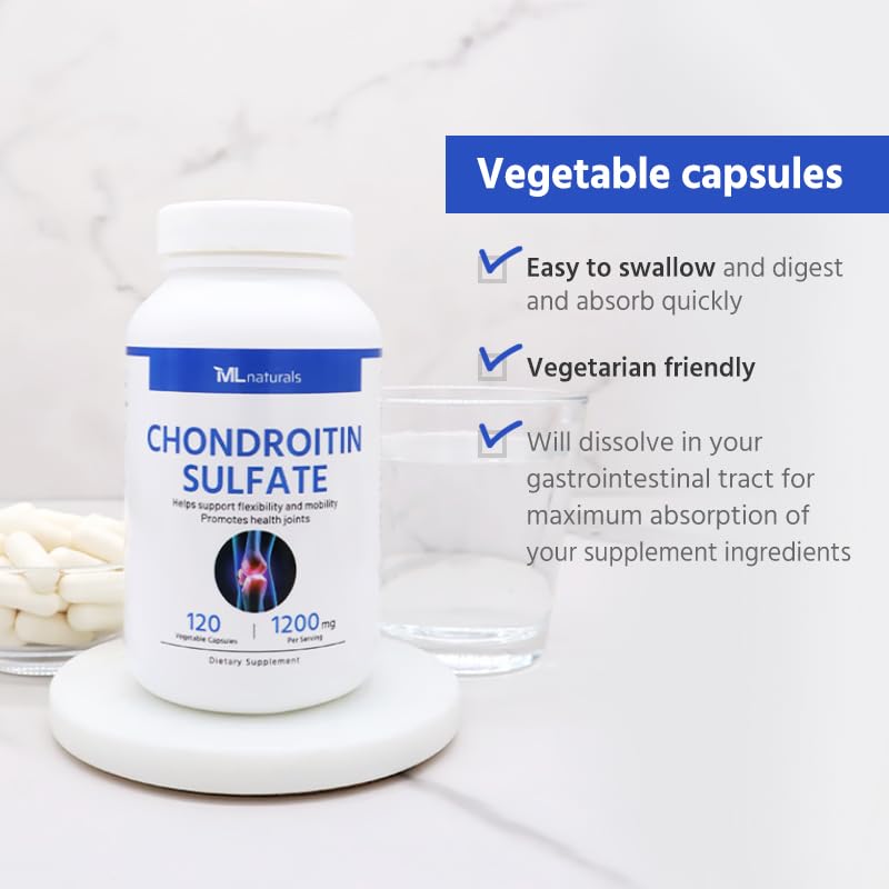 ML Naturals Chondroitin Sulfate 1,200mg Capsule, 120 Count