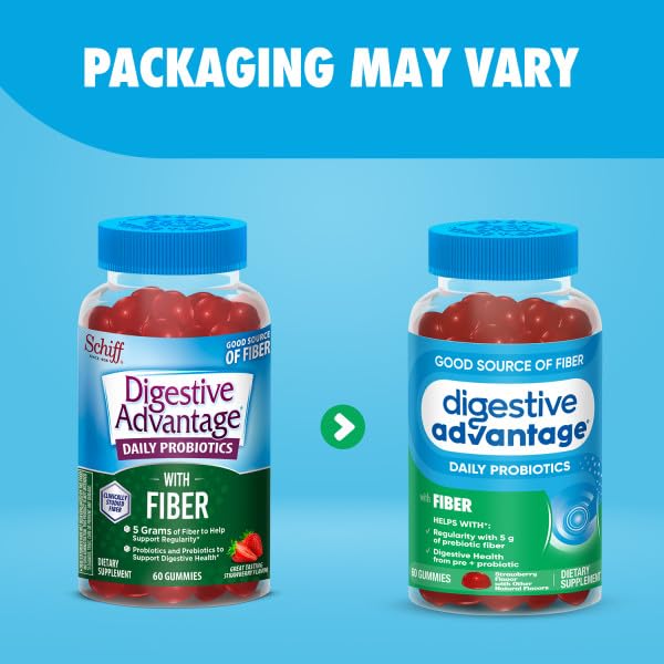 Digestive Advantage Prebiotic Fiber Supplement with Probiotics Gummies 60 Count
