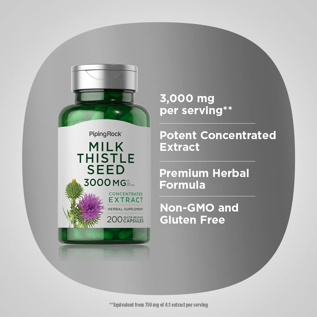 Piping Rock Milk Thistle Supplement Capsules 200
