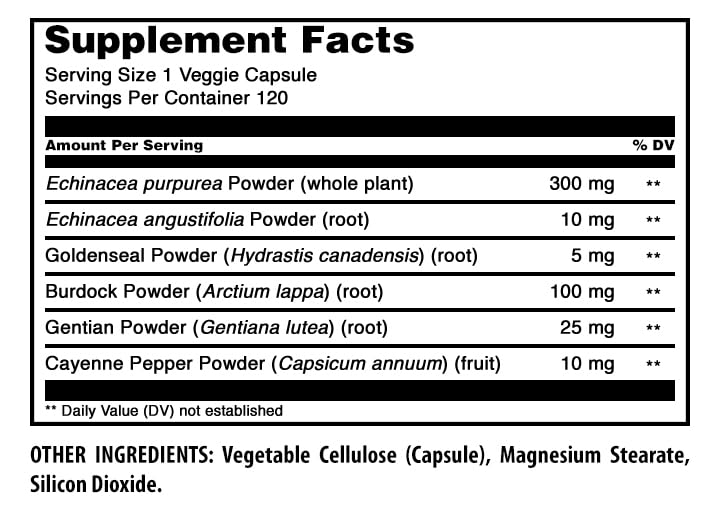 Amazing Nutrition Echinacea with Goldenseal Supplement 120 Capsules