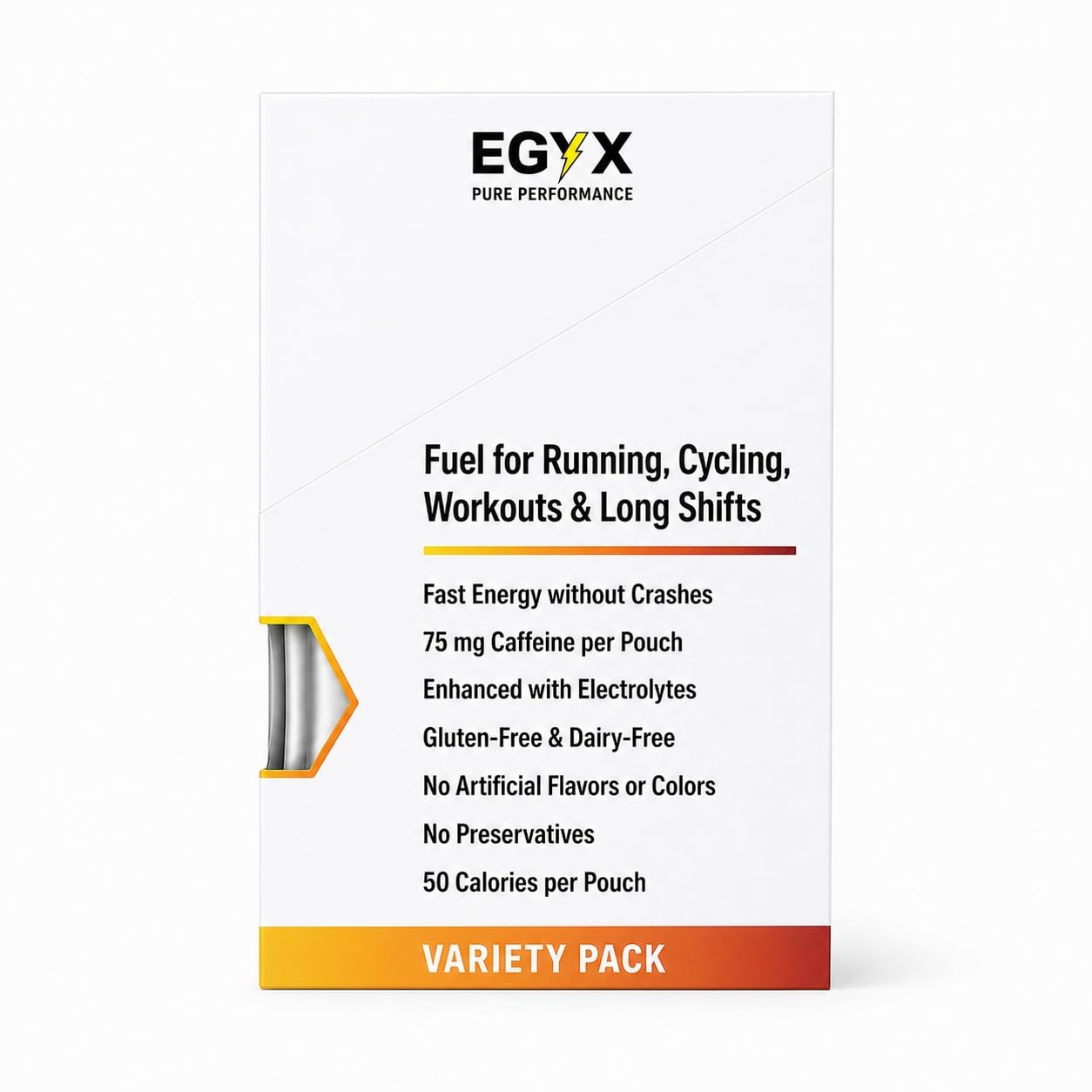EGYX Honey-Based Energy Gel 75 mg Caffeine, Fast Clean Energy, Preservative-Free for Running, Workouts & Daily Use, 16-Count Variety Pack
