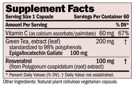Andrew Lessman Resveratrol-100 EGCG 100mg Capsules, 60 Count