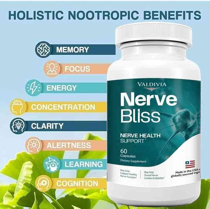 Valdivia NerveBliss Advanced Nerve Support Supplement Capsules, Premium Natural Multivitamin Advanced Formula, 300 Capsules