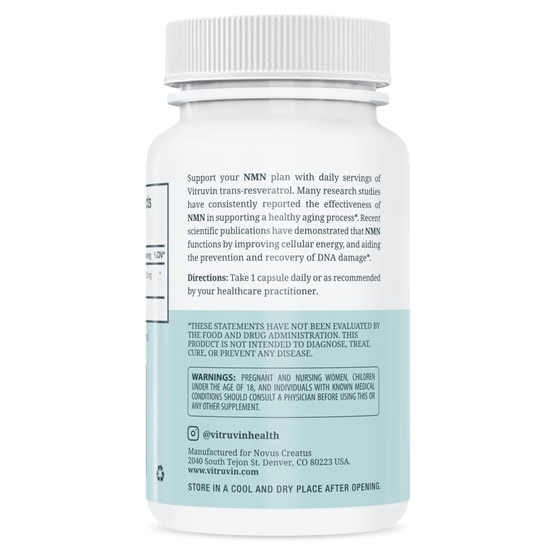 VITRUVIN NMN 500mg Capsules, 30 Count
