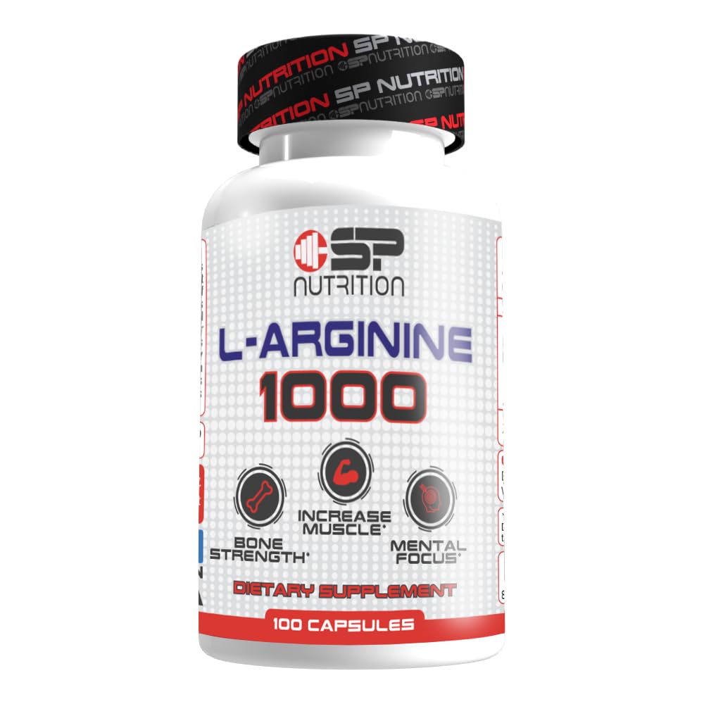 S Nutrition L-Arginine 1000mg Supplement Capsules, 100 Count