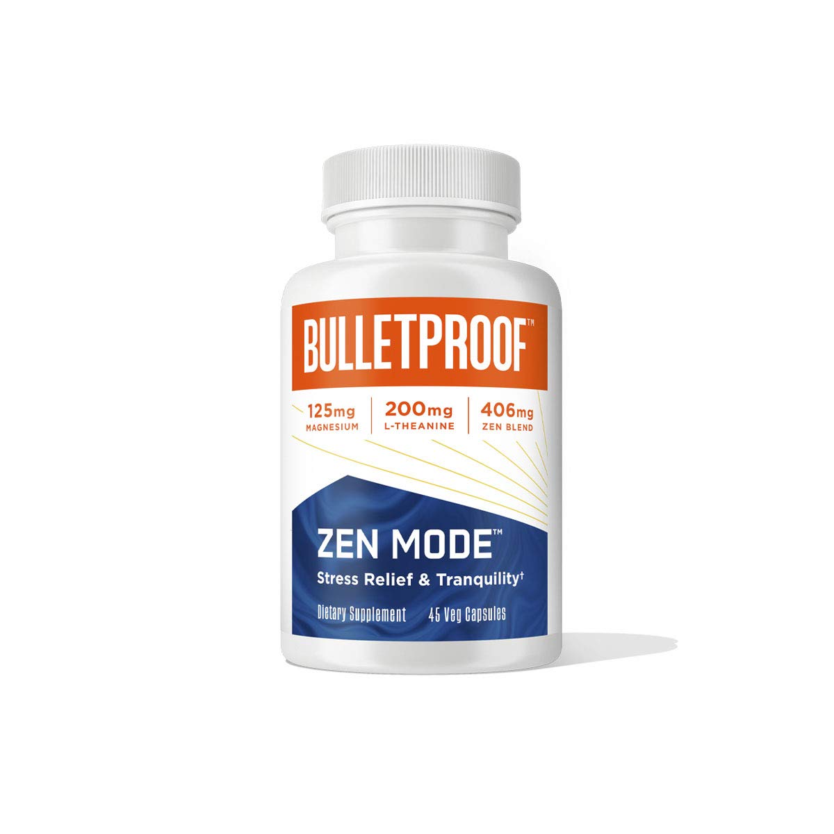 Bulletproof Zen Mode Stress Relief and Tranquility Capsules, 45 Count