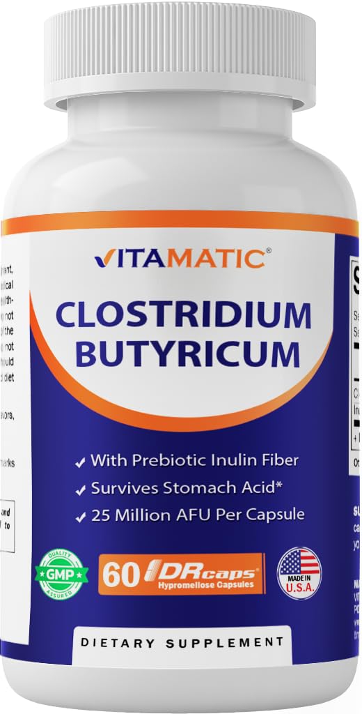 Vitamatic Clostridium butyricum 25 Million Capsules, 60 Count
