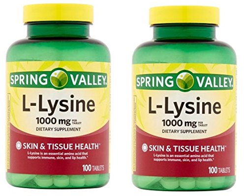 Spring Valley L-Lysine 1000 mg Tablet, 2-Pack
