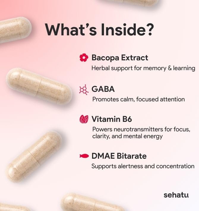SEHATU Focus Plus Cognitive Performance Enhancer Capsule, 60 Count