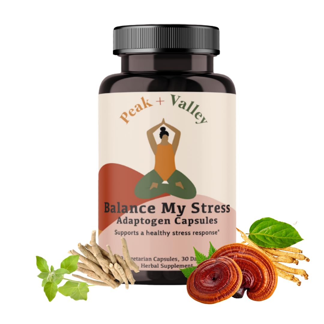 Peak + Valley Stress Relief Supplement for Mood Support Capsules, 60 Count