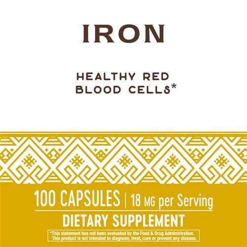 Nature's Way Iron 18mg Capsules, 200 Count