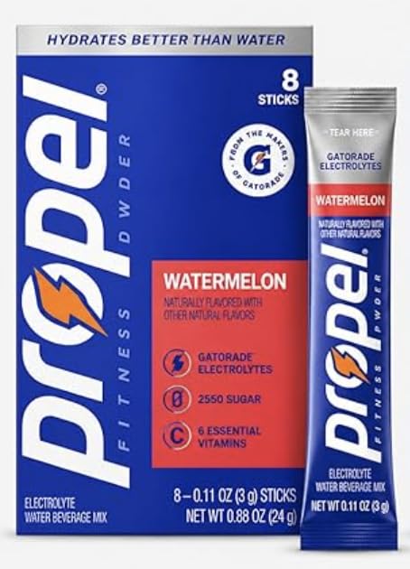 STAW Nutrition Propel Zero Sugar Electrolyte Powder Packets, Watermelon Flavor, 8 Count