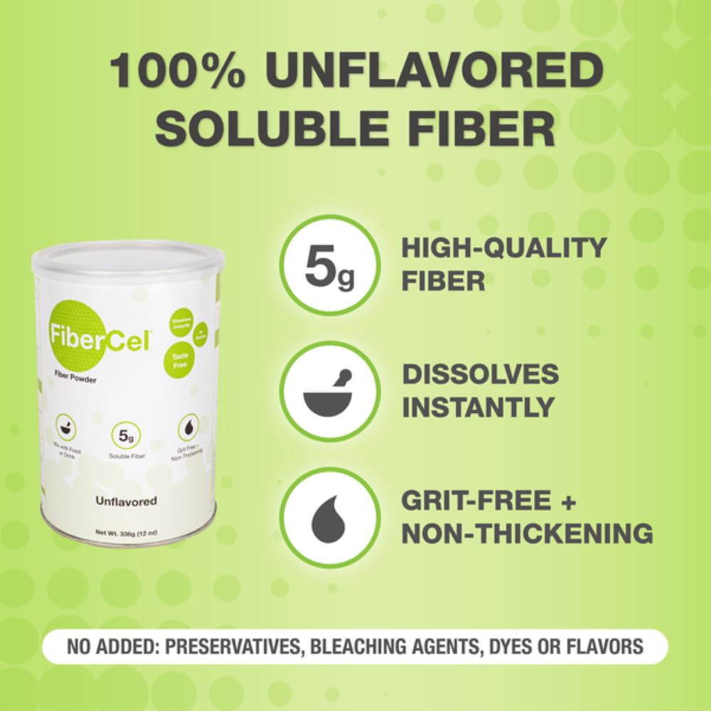 Global Health Products FiberCel Unflavored Fiber Powder 12oz
