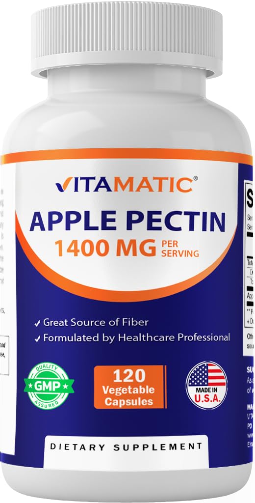 Vitamatic Apple Pectin 700mg Capsules, 120 Count