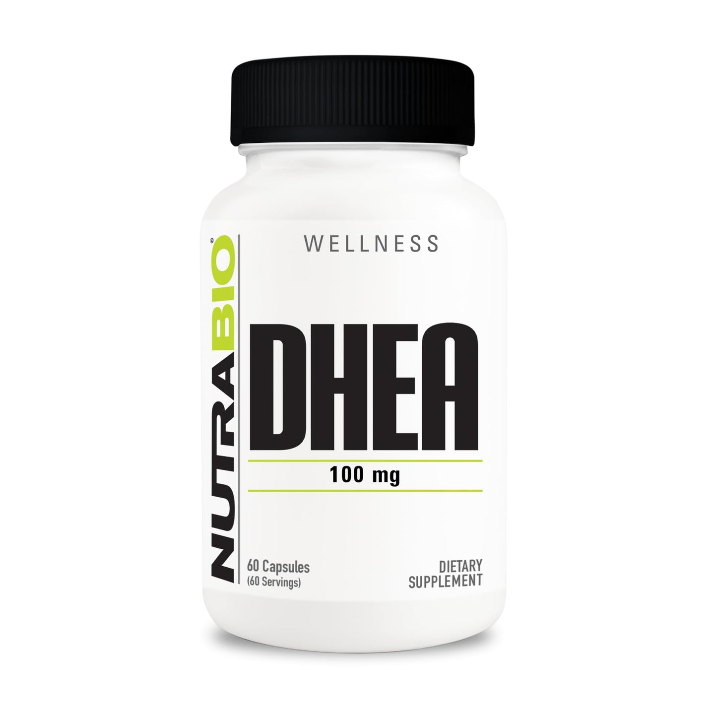 NutraBio DHEA Supplement for Men and Women - 100 mg Capsule, 60 Count