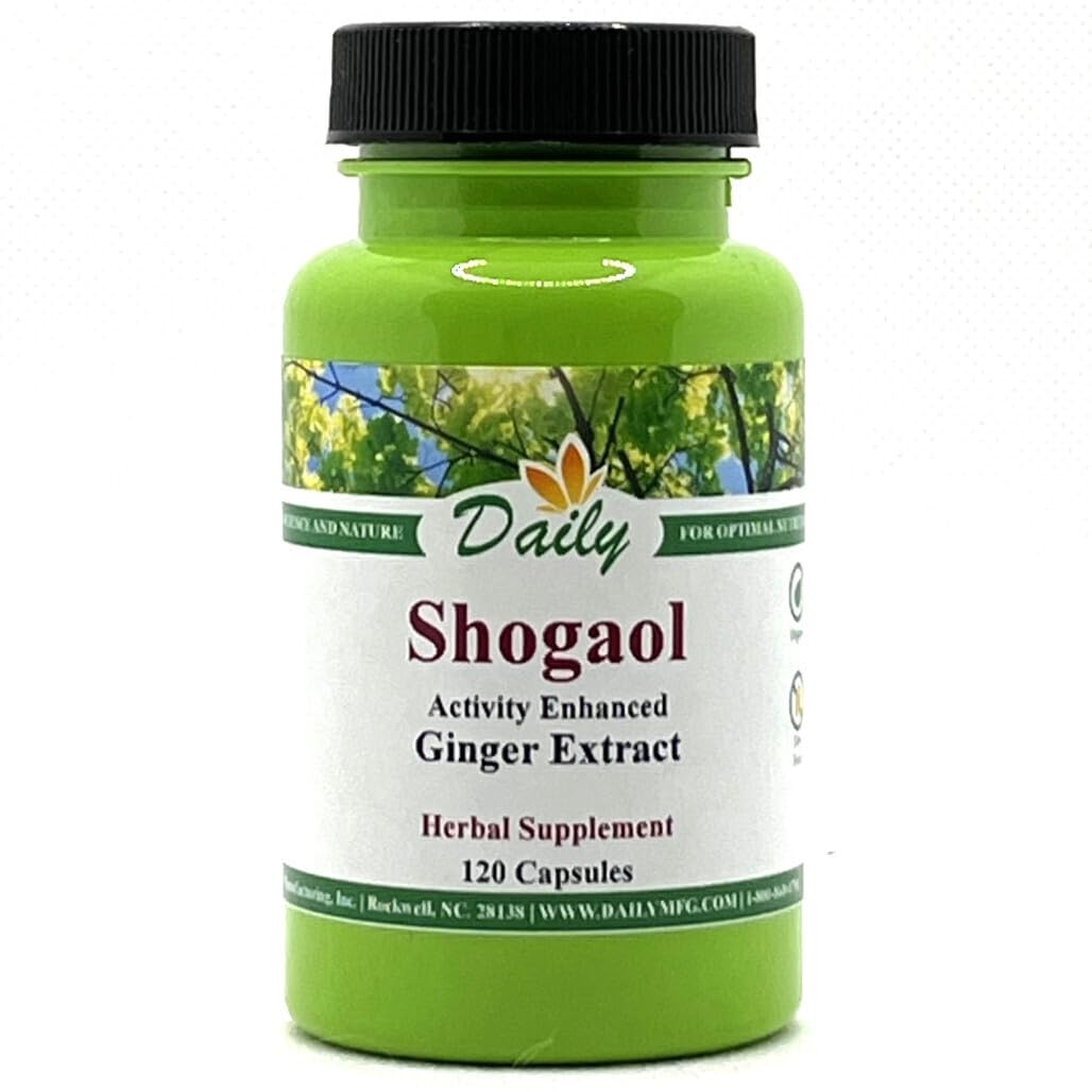 Daily Manufacturing 6-Shogaol (derived from 6-gingerol, Non-GMO Ginger Extract) Capsules, 120 Count