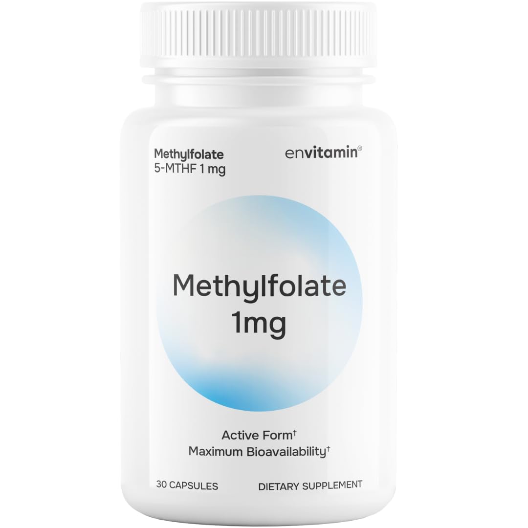 envitamin 5-MTHF - Methylfolate (Active B9 Folate) Supplement, 30 Capsules