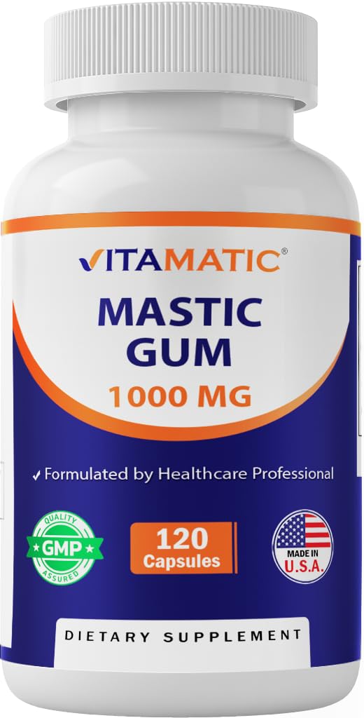 Vitamatic Mastic Gum 1000mg per Serving Capsules, 120 Count