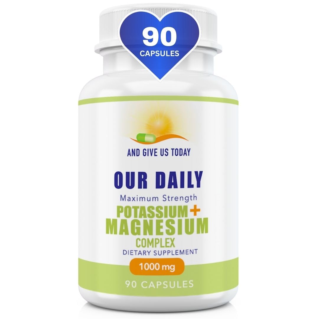 AND GIVE US TODAY OUR DAILY Daily Vites Potassium Magnesium Supplement 1000mg Capsules 90 Count