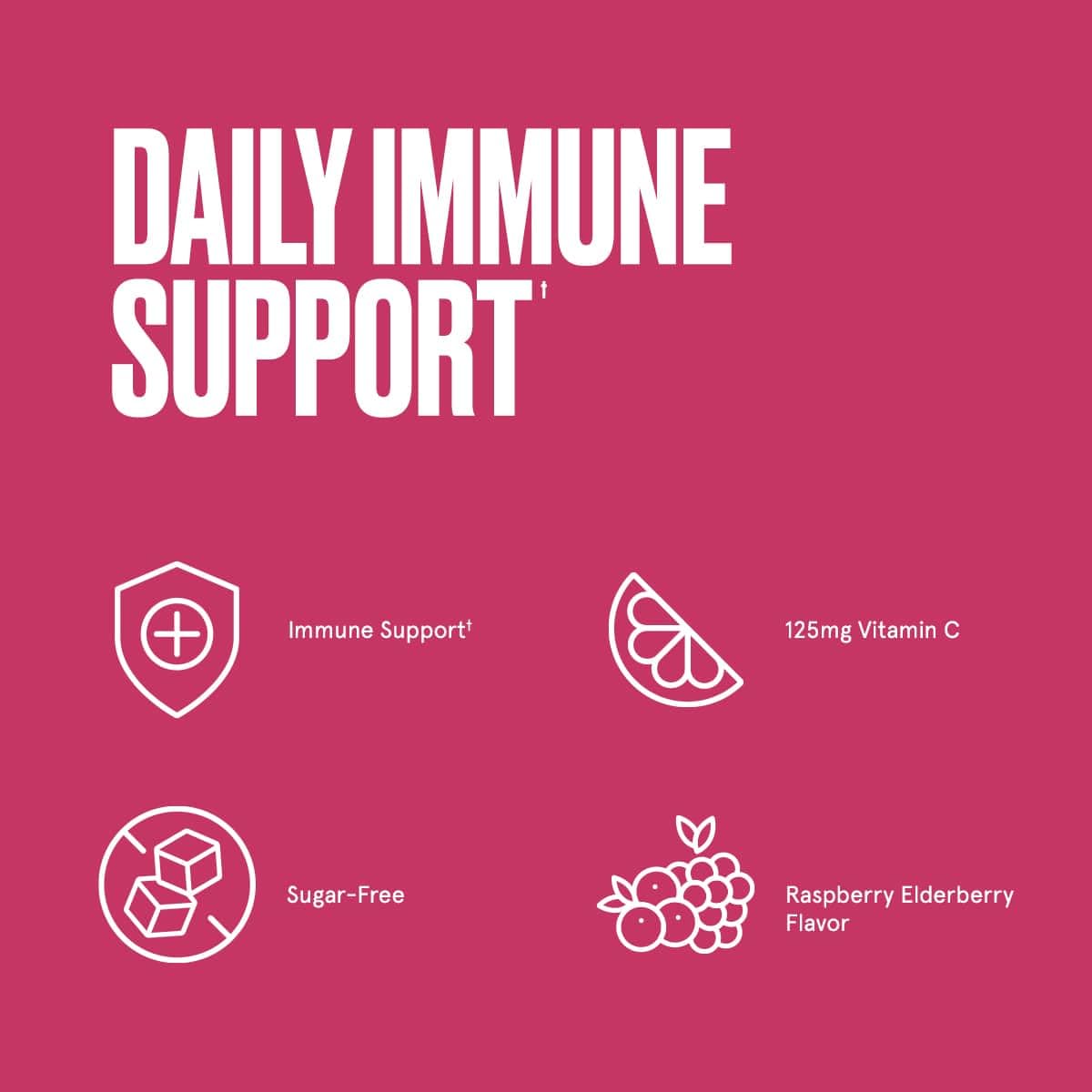 Bulletproof Sugar-Free Raspberry Elderberry Immune Gummies, 60 Count