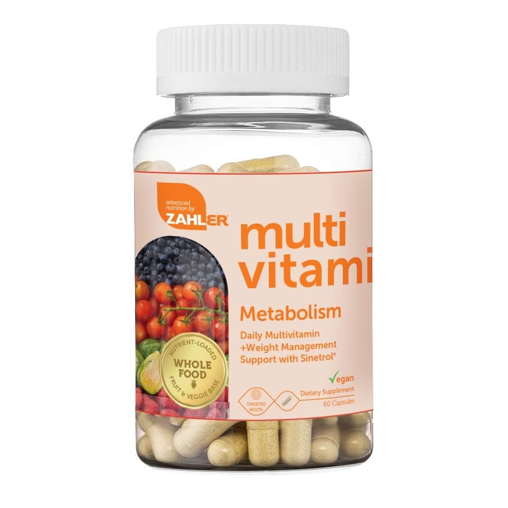 Zahler Multivitamin Metabolism + Weight Management Support for Women and Men with Iron, Certified Kosher, 60 Capsules