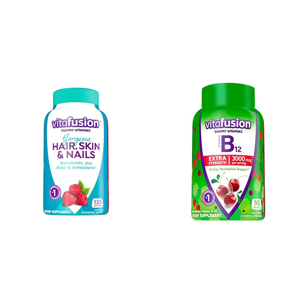 Vitafusion Gorgeous Hair, Skin & Nails Multivitamin Plus Biotin, Vitamin B12 Gummies, 225