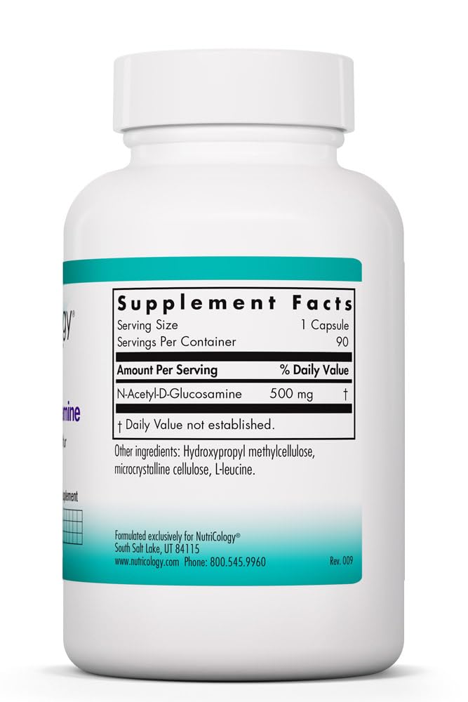 Allergy Research Group Nutricology N-Acetyl Glucosamine 500 mg NAG Supplement Capsules, 90 Capsules