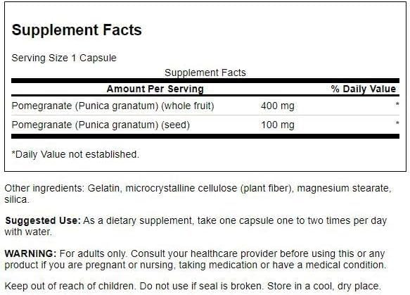 Swanson Full Spectrum Pomegranate Whole Fruit & Seed Capsule 60 Count