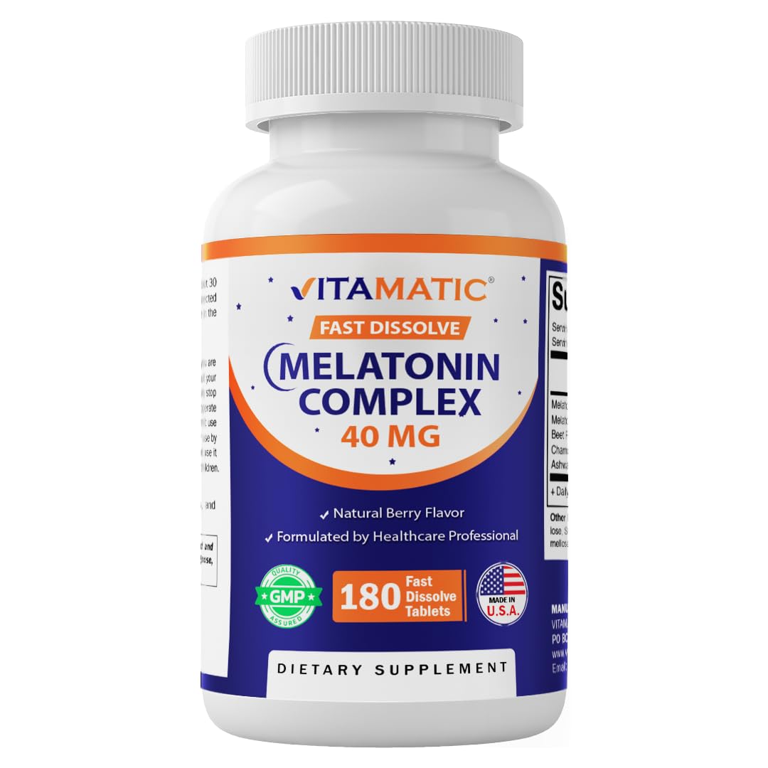 Vitamatic Melatonin Complex 40 mg Fast Dissolve Tablets, 180 Count