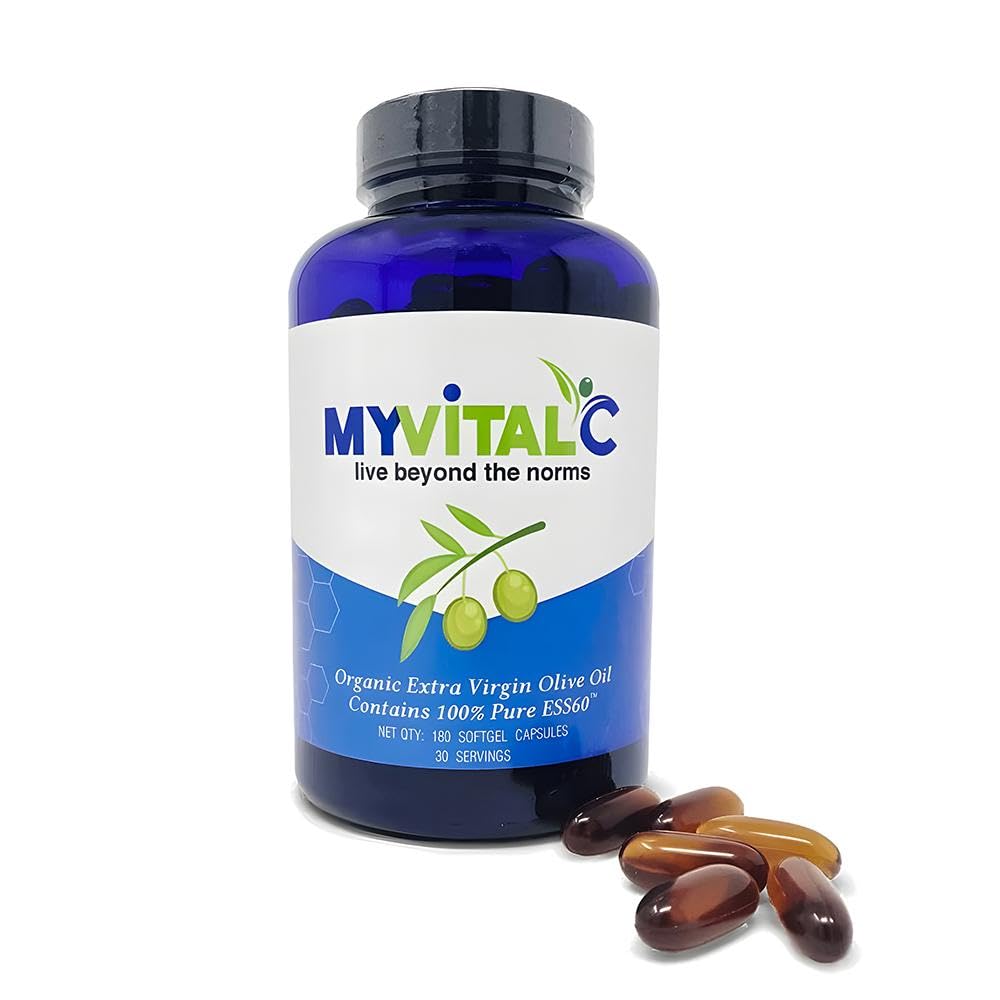 MyVitalC Pure ESS60 Extra Virgin Olive Oil Softgel Capsules, 180 Softgels