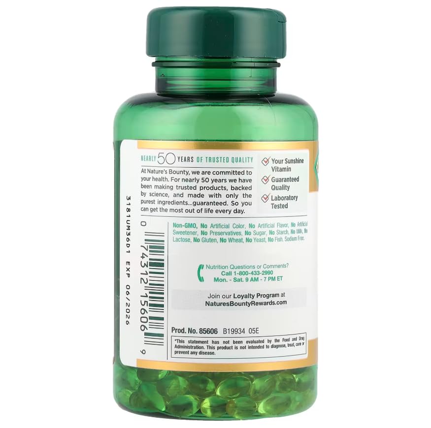 Nature's Bounty Vitamin D3 1000 IU Softgels, 750 Count