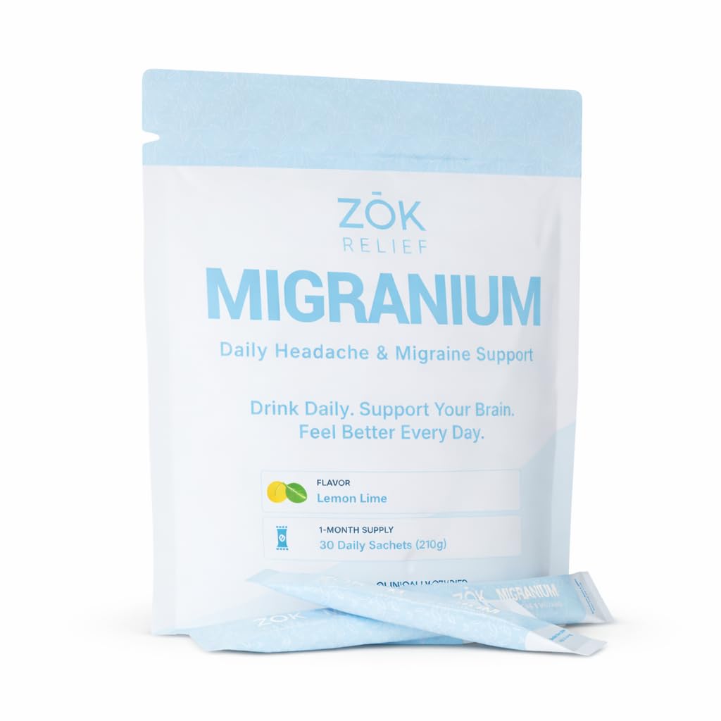 Migranium Daily Nervous System Support Formula for Head Tension, Stress & Energy, Calm Focus + Cellular Wellness Drink Powder 30