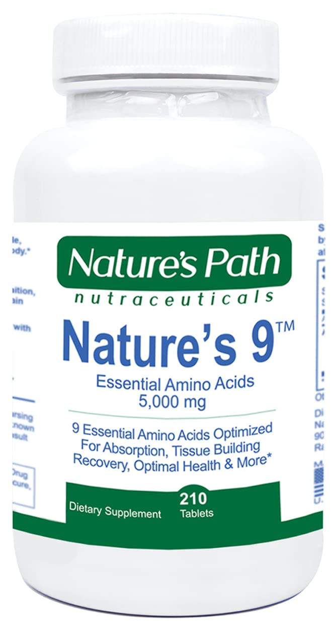 NATURE'S PATH NUTRACEUTICALS Essential Amino Acids EAA Supplement Complete Amino Acid Complex BCAA + EAAS, 210 Tablets