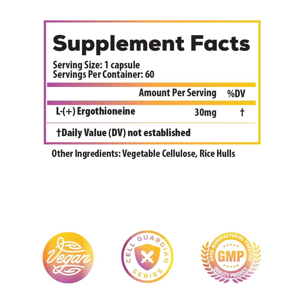 Ideal Infusion Fermentation Based L-Ergothioneine 30mg Capsule, 60 Capsules