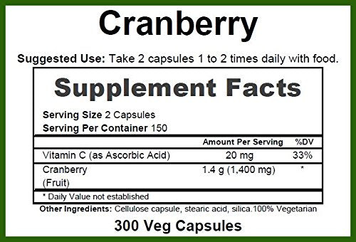 GreenPacks Cranberry Fruit Supplement Capsules 300