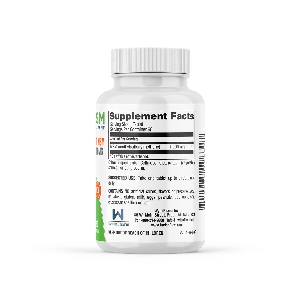 INVIGOFLEX MSM Methylsulfonylmethane Caplets 60