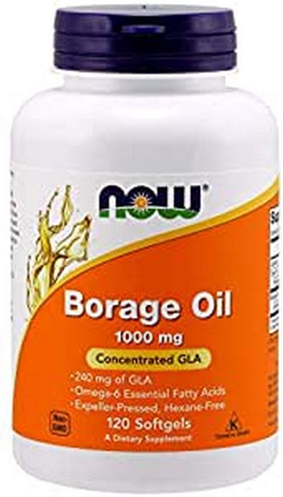 NOW Foods Borage Oil 1000 mg Capsules, 120 Count