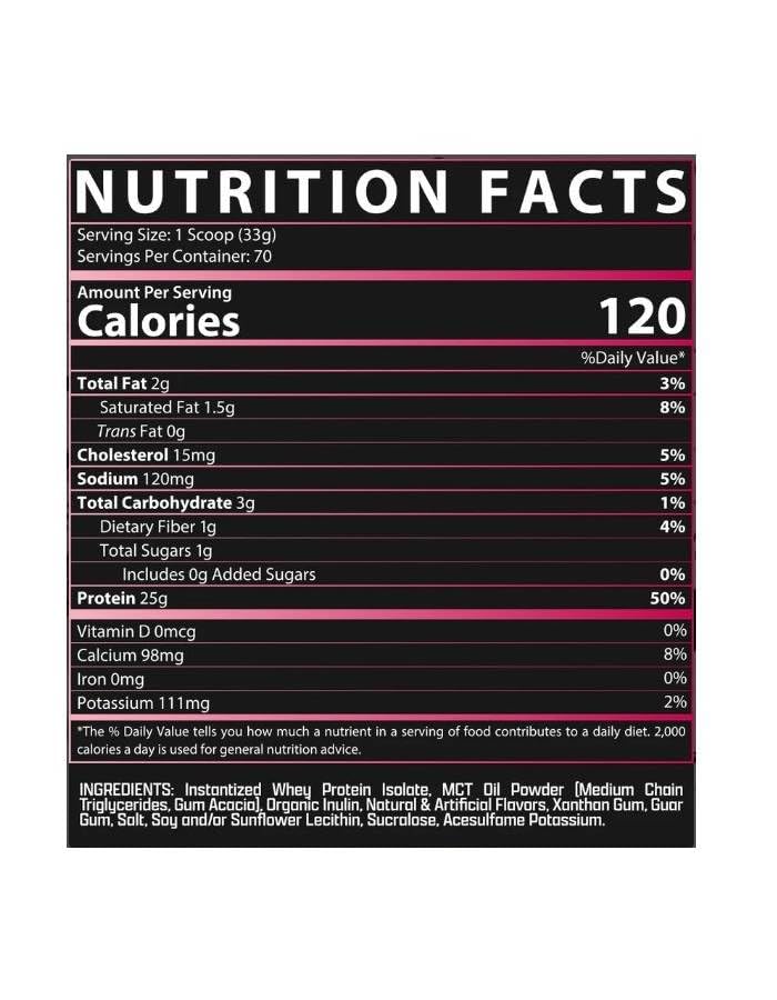 Nutrex Research IsoFit Whey Protein Powder 100% Whey Protein Isolate, 80 Servings